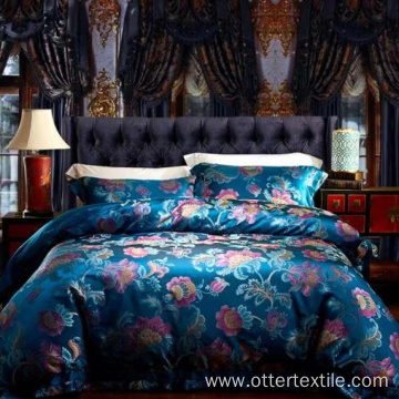 Jacquard weave mulberry silk bedding set